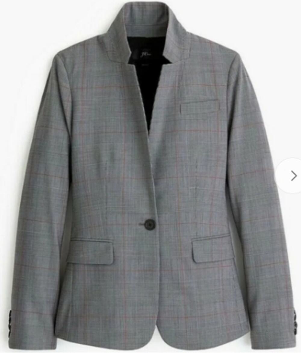 J. Crew Regent Glen Plaid Collared Blazer Jacket Size 6